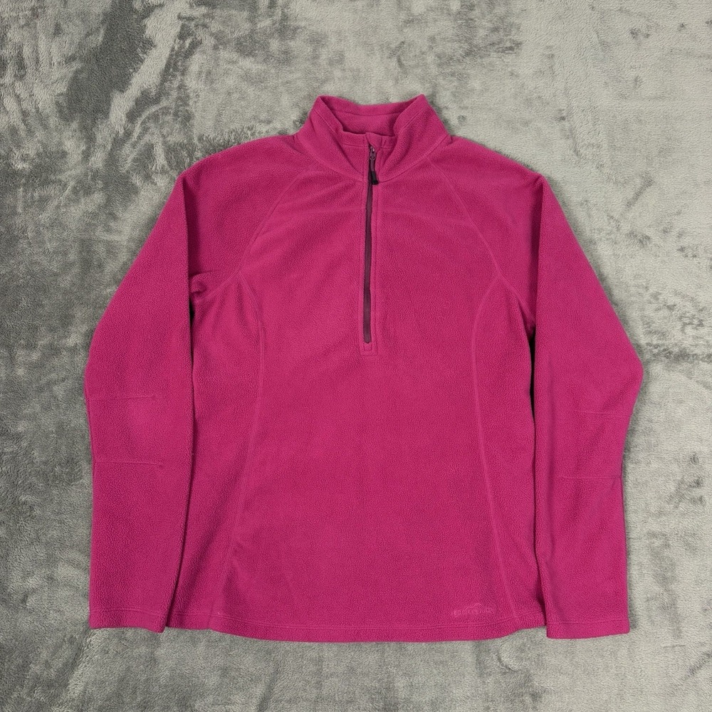 Eddie Bauer Women's Quarter Zip Medium Top Long Sleeve Pink Athletic Hiking Hot - Picture 1 of 8